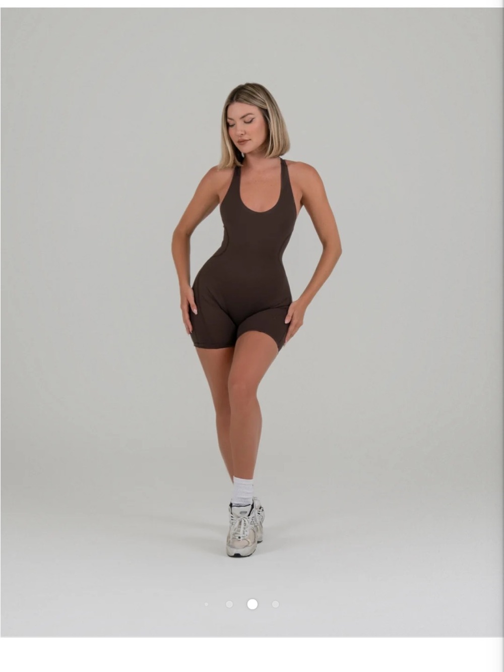 Chocolate Davice Active Tank Romper